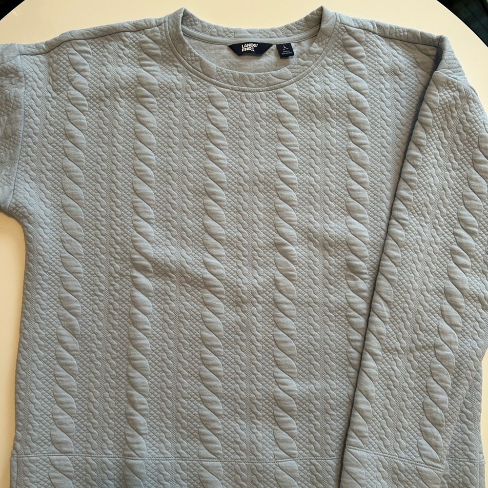 Light blue textured sweatshirt